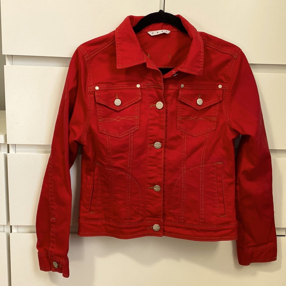 Red jean jacket
